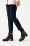 Solep Side Buckle Zippered Genuine Leather Women's Boots Black Skin - 7