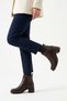 Solep Side Buckle Zippered Genuine Leather Women's Boots Black Skin - 5