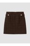 Özmarka New Season Brown Tweed Mini Skirt - 7