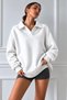 Women's Polo Collar Cotton Soft Fabric Oversize Sweatshirt - 7