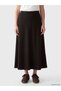 Alita City Lcw Grace Brown Interlock Plain Long Women's Skirt with a Difference - 2