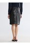 Alita City Farkıyla Lcw Everyday Brown Faux Leather Straight Mini Women's Skirt - 4