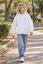 Girls' and Boys' Hooded Sweatshirt White 3 Thread Rostered Fabric with Kangaroo Pocket - 4