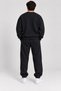 Battal Size Men's 3 Thread Non-Embroidered Black Comfortable Sweatshirt - 2