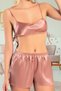Women's Strappy Satin Lace Detailed Shorts Pajama Set Vr.M30.L69.Y01 - 2