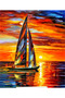Diamond Painting Puzzle Kit, Sailboat in Sunset 21X25 cm Mosaic - 2