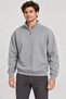 Men's Three-Thread Ribbed Stand Collar Half-Zip Winter Sweatshirt - Gray - 3