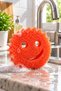 Scrub Sunny Smiling Face Kitchen Dish Sponge Softens in Hot Water Hardens in Cold Water Multi-Purpose Scrubbing Sponge Orange