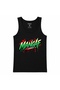 Mangaf Oman Men's Graphic Printed Tank Top – Green & Red Urban Graffiti Design