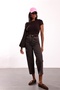 Washable Brown Belted Baggy Jean 3010 - 2