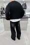 Black Basic Knitted Oversize Sweater - 3