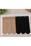 Stylish Stoned 6' Pair of Women's Knee-Length Tulle Socks-Black*Tan - 3
