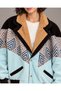 (8078) Recien Unisex Fur Collar Vintage Aztec Jacket Oversize 90S Coats Small / Medium Compatible - 3