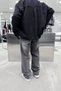 Light Gray Soft Gradient Basic Baggy Pants - 3