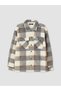 Özmarka New Season Beige Plaid Patterned Men's Lumberjack Coat - 6