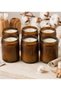 Set of 6 Empty Original Amber Glass Candle Jars Multi-Purpose Jars (Not Paint Jars) 6X210Cc (Without Lids)