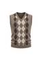 Men's Sweater V-Neck Diamond Patterned Classic Cut Knitted Sweater - 3