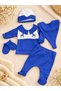 Baby Boy 5-Piece Hospital Discharge Set – Rocking Horse Embroidered Newborn Cotton Baby Set - 2