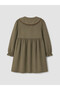 Two Mt Shop Quality Lcw Baby Khaki Velvet Embroidered Girls' Dress - 2