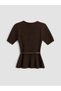 Alita City Lcw Vision Brown Knitwear Plain Oval Neck Women's Sweater - 2