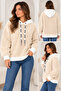 Women's Plush Textured Hooded Oversize Sweatshirt - 2