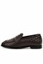 Brown Leather Knitted Loafer 43702