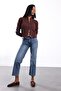 Brown Mock Neck Zippered Cardigan 0657 - 3
