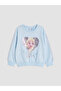 Two Mt Shop Quality Lcw Kids Blue 3 Thread Raster Printed Loose & Baggy Girls' Sweatshirt
