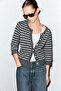 Gray Striped Lyocell Yarn Cardigan 5880