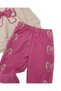 Girl's Seasonal Thin 2-Piece Set for Ages 1-2-3-4 with Mom and Bow Detail, 2 Yarns, Top and Bottom, Compact Set of 2 - 5