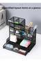 HOOPZOZA Mesh Desk Organizer with Pen Holder and Drawer Multifunction Desktop Organizer Multiple - 3