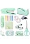 Mordely 13-in-1 Teal Office Supplies Set & Desk Organizer Kit, Premium Stapler, Tape Dispenser