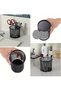 3-Piece Black Metal Mesh Pen Holder Set – Round Steel Desk Organizer for Office, School & Home - 5