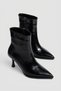 Pointed Toe Thin Heeled Women's Leather Boots - 3