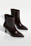 Pointed Toe Thin Heeled Women's Leather Boots - 3