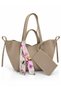 Women's Special Design Hand and Shoulder Bag with Scarf and Wallet Detail - 4