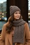 Women's Winter Wool Knitwear Scarf Beanie Set - 7
