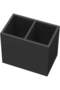 TPGP Acrylic Pen Holder 2 Compartments, Black Pencil Organizer Cup for Countertop Desk Accessory