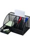 Metal Mesh Desk Organizer, Size(12.75x22x14cm) with 5 Partition 1 Drawer, Color Black - 4