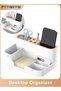 PTTIMFFM Multi-Functional Desktop Organizer with Pen Holder & Compartments, Stationery, Phone