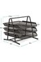 Gulf Trend Metal Mesh 3 Tier Desk Organizer File Tray for Documents Letters Magazine Newspaper for - 3
