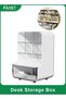 FAYET Multi-Functional Desk Organizer with 6 Compartments and 1 Drawer, Space-Saving Storage