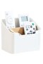 Stylish Remote Control Holder Box, 2-Compartment Desktop Organizer for Pens, Makeup Brushes and - 2