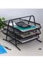 Gulf Trend 3-Tier Metal Mesh File Organizer – Desk Tray for A4 Papers, Letters & Folders, Desktop