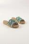 Double Color Straw Embroidered Slippers - 3