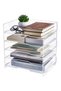TPGP 5 Tiers Acrylic Paper Organizers, Office Desk Organizers and Accessories, Clear Paper