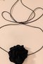 Black Color Rose Detailed Multi-Strand Choker Necklace - 7