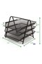 TIGER 3-Tier Metal Mesh File Organizer – Desk Tray for A4 Papers, Letters & Folders, Desktop - 2