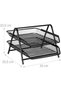 HF 2-Tier Paper Tray, Desktop Organizer, 2 Layer A4 Metal tray Office Desk Organiser, Paper File - 3