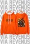 Halloween Printed Unisex Wide Fit Orange Hooded Hoodie Sweatshirt